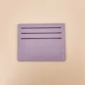 Einfache Damen Kartenetui minimalistische Leder Kreditkartenhuelle lila schlanke Geltbeutel - 006 Helllila