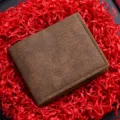 Portafoglio corto uomo marrone in stile retro porta carte casual borsa monete - Caffè Chiaro