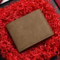 Portafoglio uomo in pelle opaca bifold retro sottile minimalista grande portafoglio - Caffè Chiaro