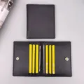 Portacarte in pelle PU nera per uomo e donna, astuccio per carte sottile e portatile pratico. - Nero