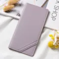 Elegante portafoglio lungo da donna viola sottile in pelle PU porta carte borsetta. - Viola chiaro