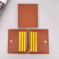 Portacarte in pelle PU marrone, portafoglio sottile minimalista con scomparti multipli. - Marrone chiaro