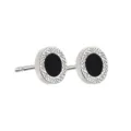 Klassische Edelstahl Schwarze Runde Ohrstecker Herren Damen Mode Geometrischer Schmuck - Schwarzer Stein Ohrstecker - 12mm