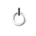 Möbius dubbele ring halsketting hanger, stijlvolle heren zwarte kristal diamant ketting. - Alleen Hanger (Zonder Ketting)
