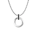 Heren Mobius ring ketting met stenen en touwketting, stijlvolle hip-hop sieradenhanger. - Met Gevlochten Ketting