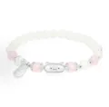 Cute pink and white beaded bracelet with sweet cat charm for women and girls daily fashion style. - Cat (S701)