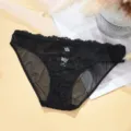 Donna mutandine pizzo nero sexy traspirante vita media BIANCHERIA intima variante dettaglio - Taglia S / Nero