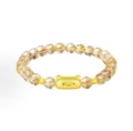 Citrine crystal beaded bracelet with cute gold cat charm, stylish jewelry gift for women. - Cat (S760)