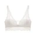 Women White Lace Bralette Wireless Sexy Breathable Summer Bra Underwear Daily Wear - S / Tops / White