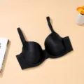 Black full cup plus size bra with anti-sagging design and wide straps for comfortable support. - 75D / Tops / Black