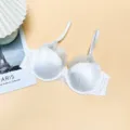 White French lace push-up bra for women, elegant satin and floral design variant. - S / Tops / Off White