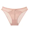 Women lace panties sexy breathable mid-waist briefs comfortable underwear for ladies - S / Bottoms / Nude Pink