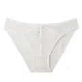 Women white mid-waist lace briefs breathable cotton panties comfortable underwear - S / Bottoms / White