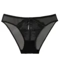 Women black lace mid-rise breathable mesh briefs summer sexy underwear comfortable panty - S / Bottoms / Black