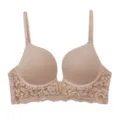 Nude women's deep V lace push-up bra variant, comfortable breathable summer underwear. - 80B/36B / Nude