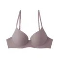 Bequemer einfarbiger, nahtloser Push-up Damen-BH mit schmalen Trägern in elegantem Altrosa. - Lila
