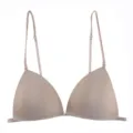 Dames nude bh met voorsluiting, driehoek cup dunne schouderbandjes push-up comfort - Nude