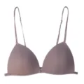 Dames voorsluiting triangel bh met smalle bandjes en comfortabele huidskleurige lingerie. - Paars