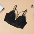 Sündiger schwarzer Bustier-BH mit Mehrfach-Trägern und Mesh-Design für optimalen Halt und Push-up. - 70B / Schwarz