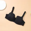 Comfortable plus size full cup black bra featuring soft underwire and wide straps for daily support. - 75D / Tops / Black