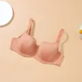 Plus size full cup soft underwire bra, comfortable support, nude color daily wear. - 75D / Tops / Nude