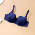 Plus size full coverage deep blue bra soft underwire side support comfortable underwear - 95H / Tops / Sapphire Blue