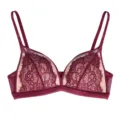Franse sexy wimpers kant driehoek bh draadloze comfortabele dames lingerie hoofdfoto - S / Tops / Bordeauxrood