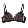 Zwarte kanten beugelloze driehoek bh voor dames, sexy Franse stijl comfortabele dagelijkse lingerie. - S / Tops / Zwart
