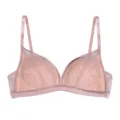 Vrouwen roze draadloze kant driehoek cup bh dagelijks comfortabele ademende lingerie. - S / Tops / Nude Roze