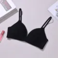 Women wireless seamless bra deep V black bralette comfortable daily intimate underwear. - S / Tops / Black