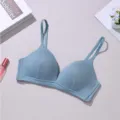 Blue seamless wireless bra for women, comfortable push-up daily intimates underwear. - S / Tops / Blue