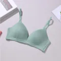 Women's Seamless Wireless Deep V Bra Light Green Push Up Breathable Daily Underwear - Green