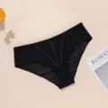 Plus size women high waist breathable mesh cotton briefs underwear summer comfortable panty - 38 / Bottoms / Black