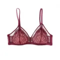 Bordeauxrode Franse kanten bralette zonder beugel voor dames, ademende comfortabele sexy lingerie. - S / Tops / Bordeauxrood
