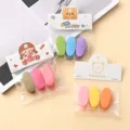 3-pack cute oval hair clips colorful candy hairpins sweet bangs clips daily accessories - Oval