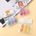 Colorful BB hair clips 3-pack cute sweet bangs clips snap hairpins for women and girls daily wear - Transparent Teardrop Style