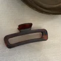 Vintage Tortoise Shell Acrylic Matte Hair Claw Clip Large Retro Shark Clip for Women - 8# Large Square Tortoiseshell
