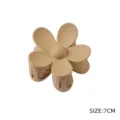 Matte flower hair claw clip 7cm cute hair accessories for women high ponytail styling - Large Flower Claw Clip / 7cm / Light Coffee