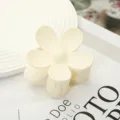 Matte Cream White Flower Hair Claw Clip Cute Ponytail Holder Sweet Hair Accessory - Large Flower Claw Clip / 7cm / Off White