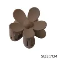 Matte brown flower hair claw clip 7cm, cute floral hair accessory for women and girls daily wear. - Large Flower Claw Clip / 7cm / Dark Coffee