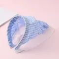 Blue Plaid Lace Headband French Style Cute Hair Scarf Blue Checkered Hair Hoop Variant - Blue Headband