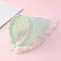 Green and white checkered lace triangle hairband, French pastoral style chic fabric hair hoop. - Green Headband