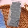 Spiral hair ties in clear box, stretchy plastic telephone wire hair bands for women. - Black (9 Pcs)