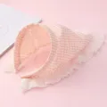 Pink Gingham Plaid Headband French Style Lace Trim Triangular Headscarf Hair Band for Women - Pink Headband
