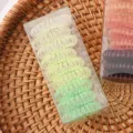 Gradient spiral hair ties in transparent box, candy color seamless hair ropes for women - Green (9 Pcs)