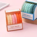 Candy color telephone line hair band gradient hair rope cute sweet seamless hair ties - Orange [Boxed]