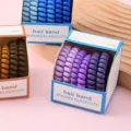 Candy color gradient telephone wire hair band sweet cute seamless hair rope accessory - Purple (Boxed)