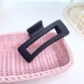 Matte black rectangular hair claw clip for women, chic daily hair styling accessories. - Extra Large Square Claw Clip / 13cm / Black
