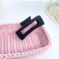 Matte black rectangular hair claw clip for women, simple geometric hair styling accessory. - Large Square Clip / 11cm / Black