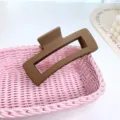Korean matte brown hair claw clip square geometric hair catcher daily styling fashion hair accessory - Extra Large Square Claw Clip / 13cm / Light Coffee